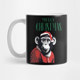 Christmas parody of Santa in a monkey suit, fun and funny Mug